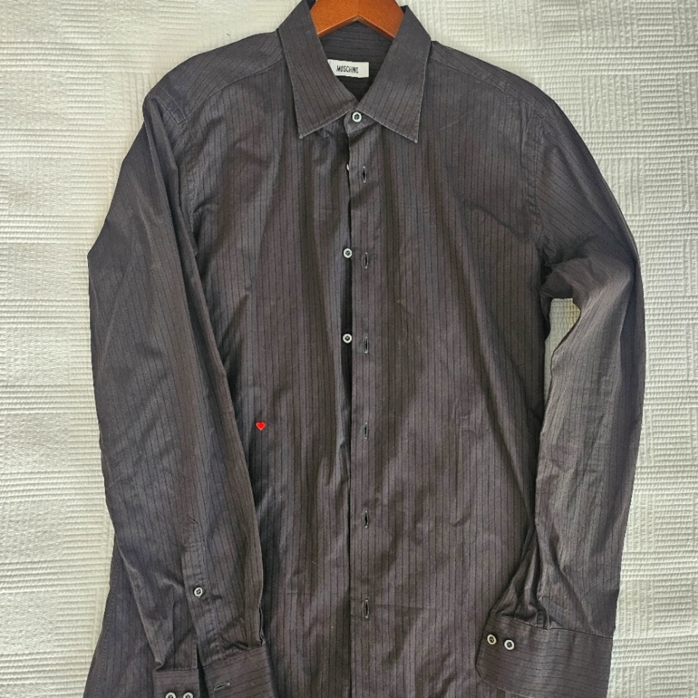 Moschino Dark Brown Shirt with Heart.